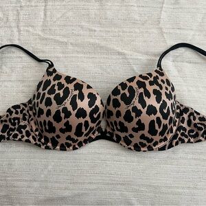 Victoria's Secret Leopard Print Bra - Black and Brown